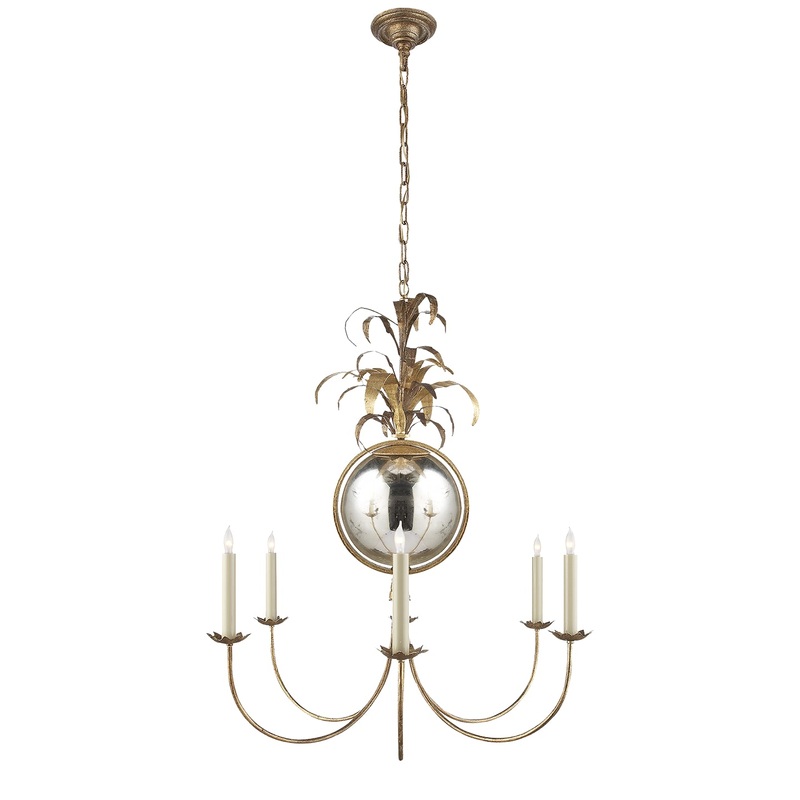 Six Light Chandelier from the Gramercy Collection in Gilded Iron Finish by Visual Comfort Signature
