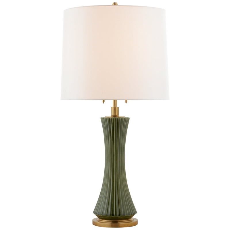 Two Light Table Lamp from the Elena Collection in Emerald Green Finish by Visual Comfort Signature