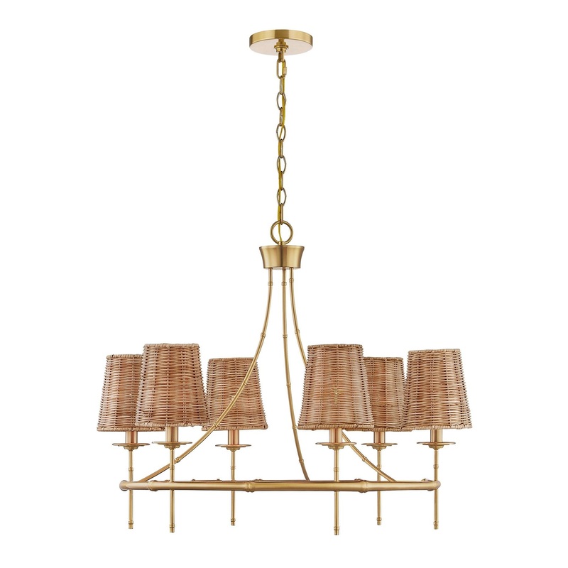 Ashbury 6-Light Chandelier Warm Brass
