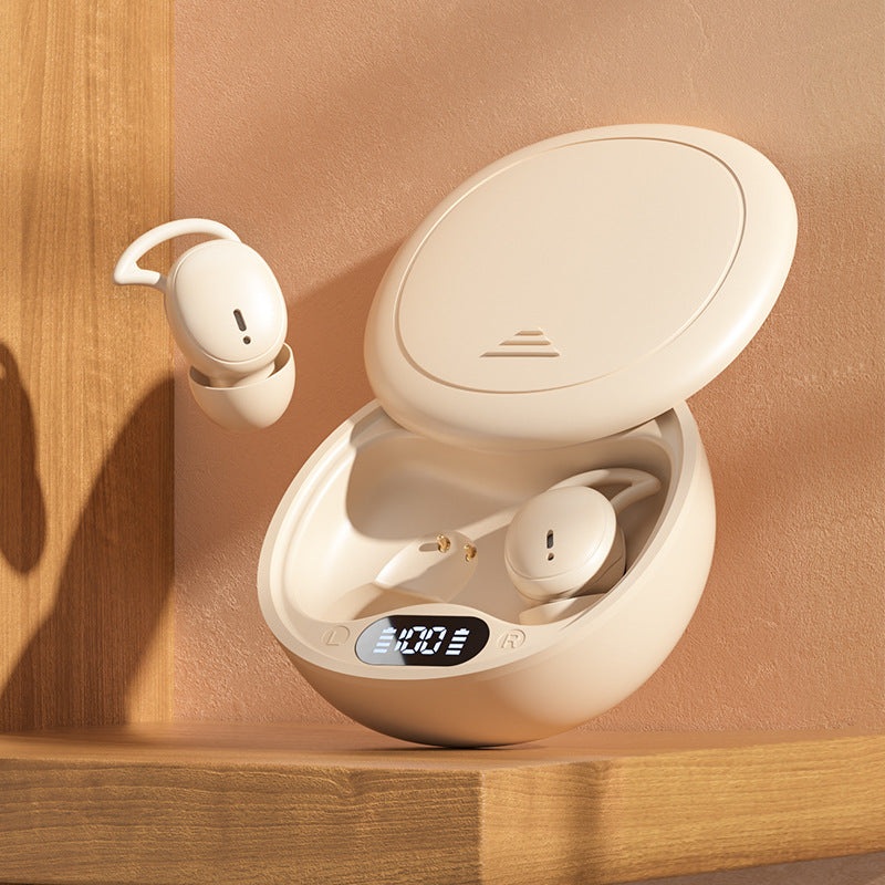 Beige Ultra-Comfort Wireless Sleep Earbuds – Bluetooth 5.4, Hi-Res Audio, Noise Isolating, 60H Playtime for Side Sleepers
