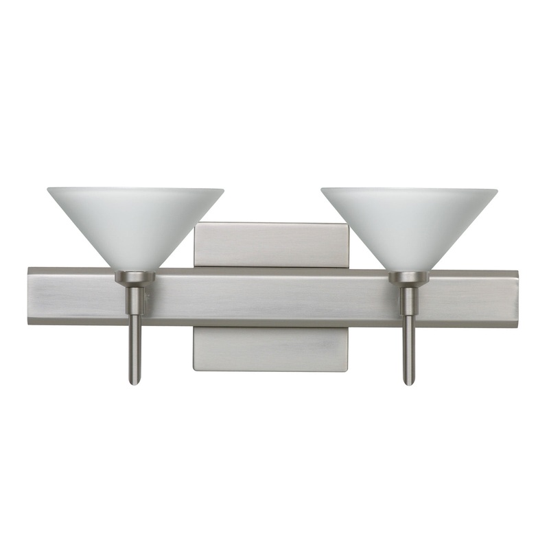 Besa 2SW-117607-SN-SQ Kona Two Light Wall Sconce Satin Nickel