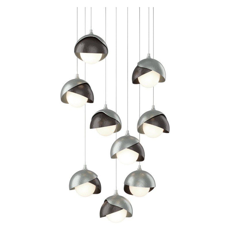 Brooklyn 9-Light Double Shade Pendant Vintage Platinum Oil Rubbed Bronze