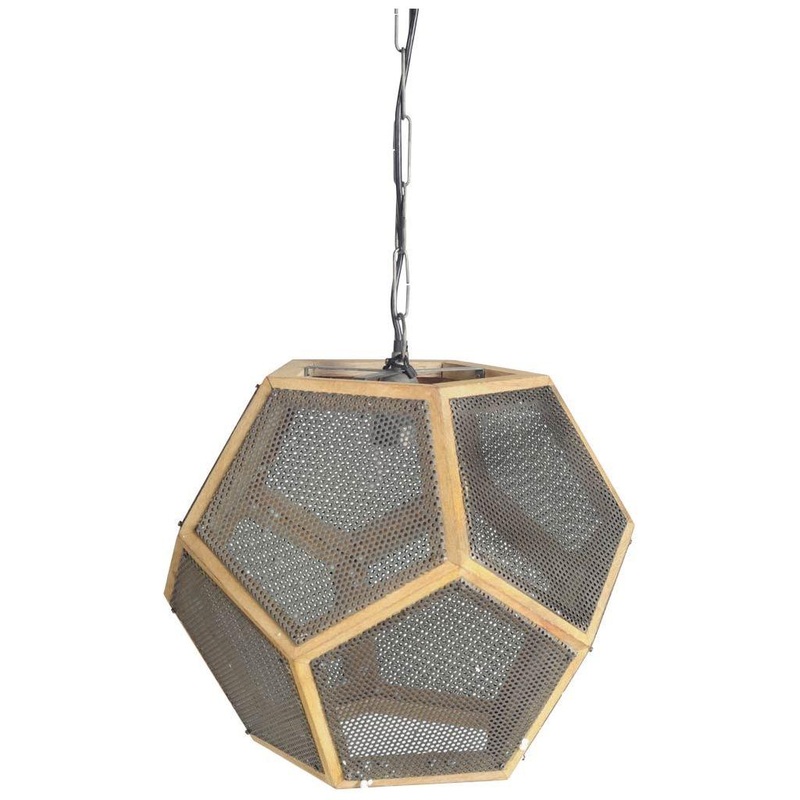 Cordell Pendant Brown Wood | Gray Metal