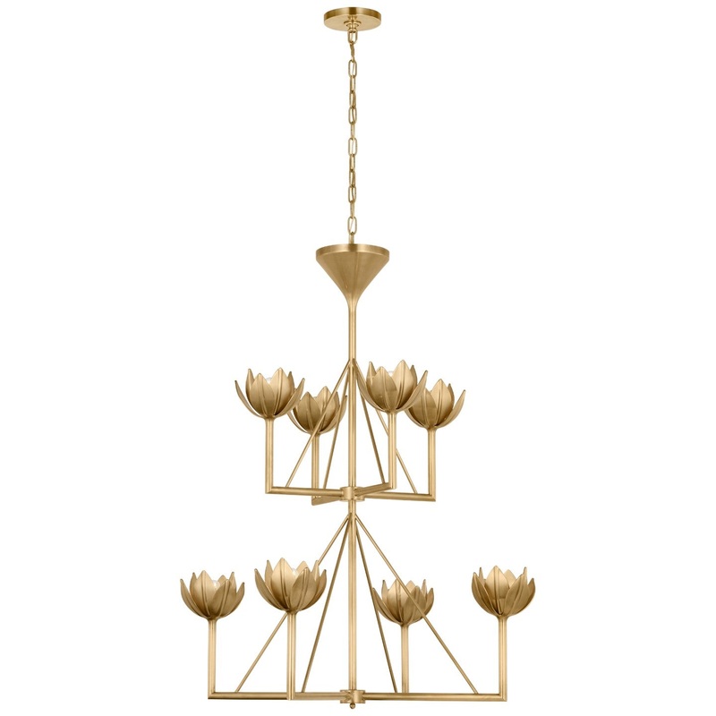 Eight Light Chandelier from the Alberto Collection in Antique-Burnished Brass Finish by Visual Comfort Signature