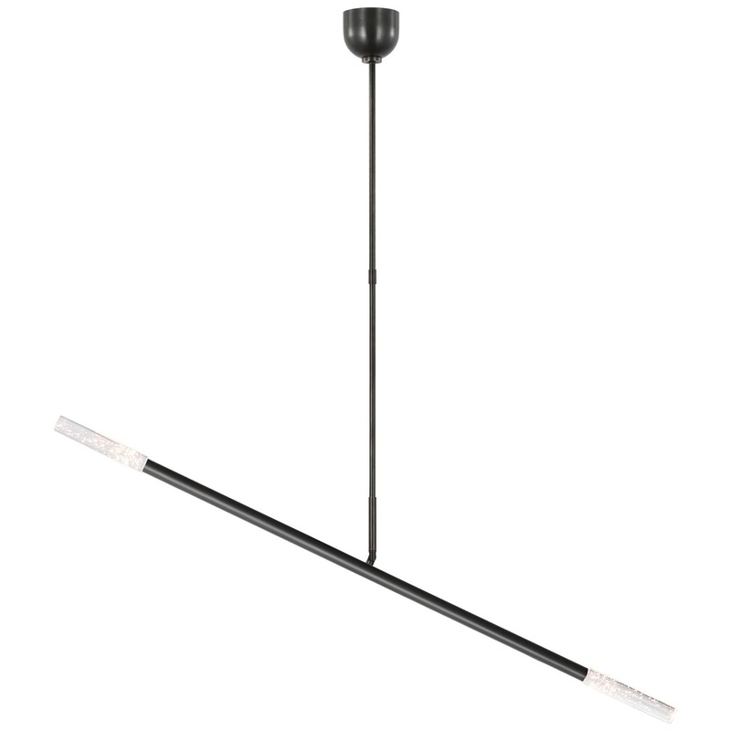 LED Linear Chandelier from the Rousseau Collection in Bronze Finish by Visual Comfort Signature