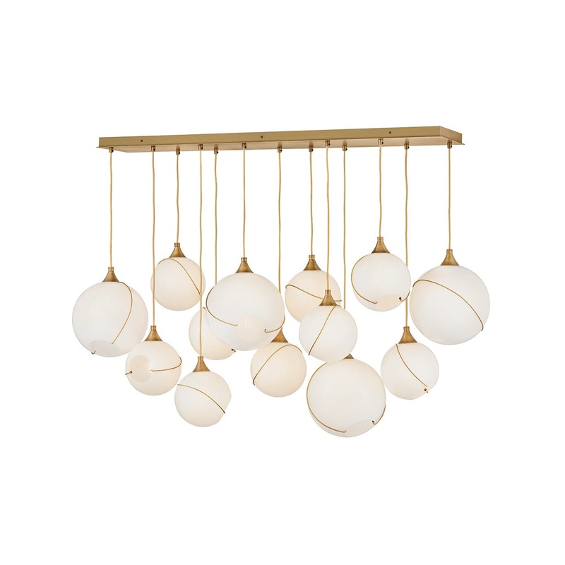 LED Linear Pendant from the Skye Collection in Heritage Brass Finish by Hinkley