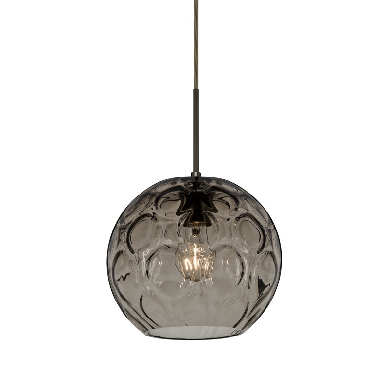One Light Pendant from the Bombay Collection in Bronze Finish by Besa