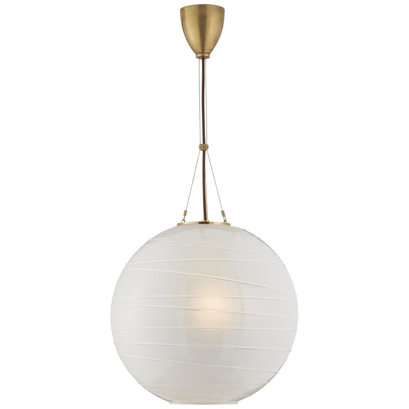 One Light Pendant from the Hailey Collection in Natural Brass Finish by Visual Comfort Signature