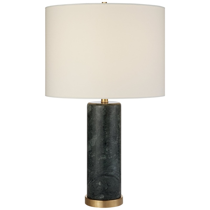 One Light Table Lamp from the Cliff Collection in Green Marble Finish by Visual Comfort Signature