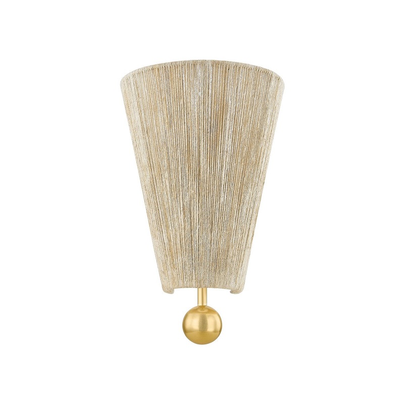 One Light Wall Sconce from the Song Collection in Aged Brass Finish by Mitzi