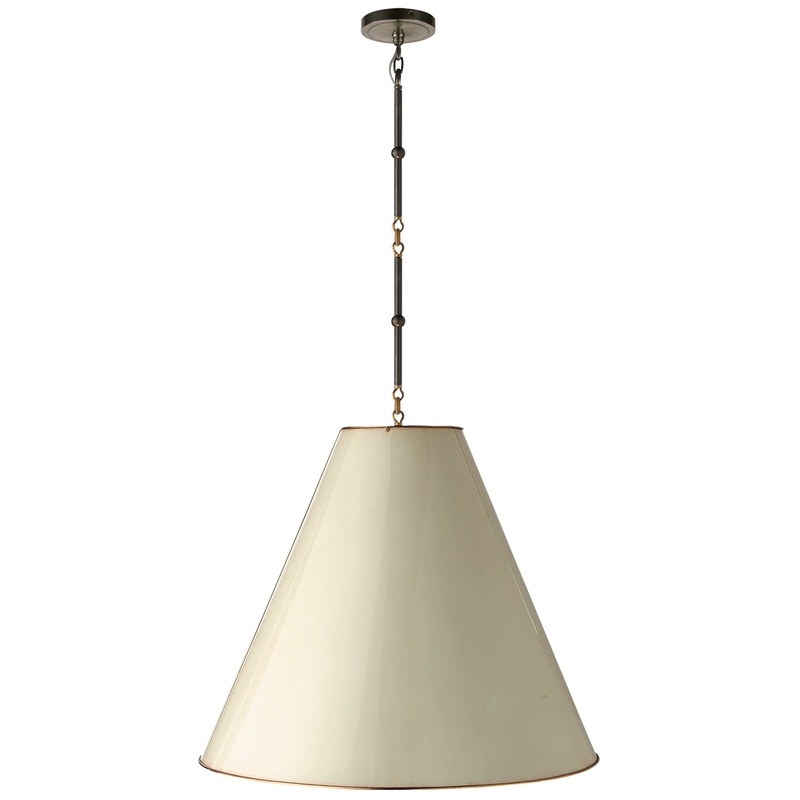 Two Light Pendant from the Goodman Collection in Bronze With Antique Brass Finish by Visual Comfort Signature