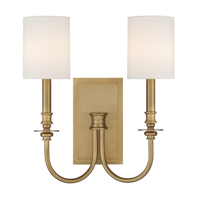 Two Light Wall Sconce from the Lloyd Collection in Aged Brass Finish by Crystorama