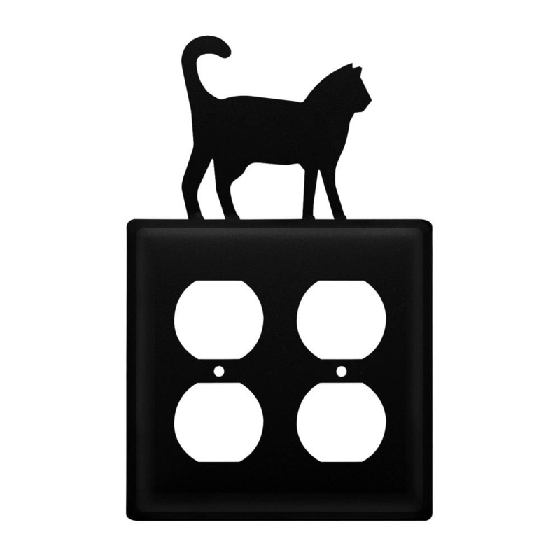 Village Wrought Iron EOO-6 Double Cat Double Outlet Cover