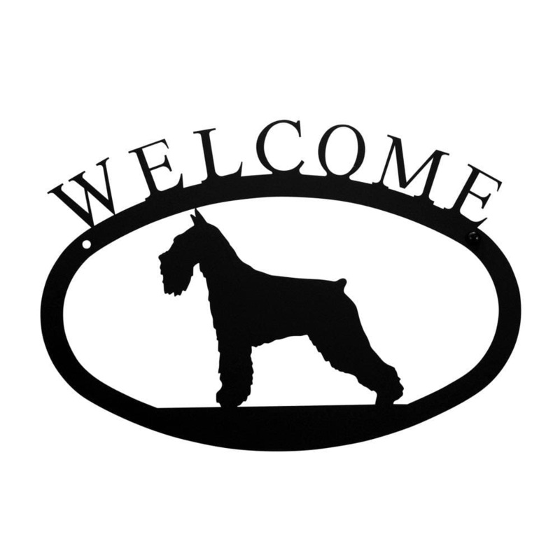 Village Wrought Iron WEL-242-S Schnauzer Welcome Sign Small