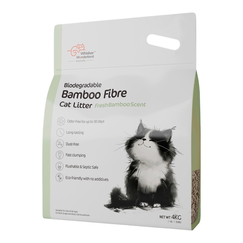 Whisker Wonderland Bulk Biodegradable Bamboo Fibre Cat Litter 4KG – Full Box (Save More!) | Superior Odour Control, Fast Clumping & Flushable | Eco-Friendly Value Pack