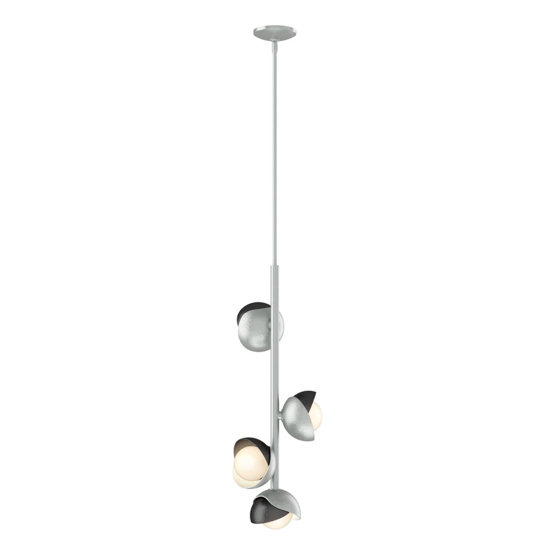 Brooklyn 4-Light Double Shade Vertical Pendant Vintage Platinum Ink