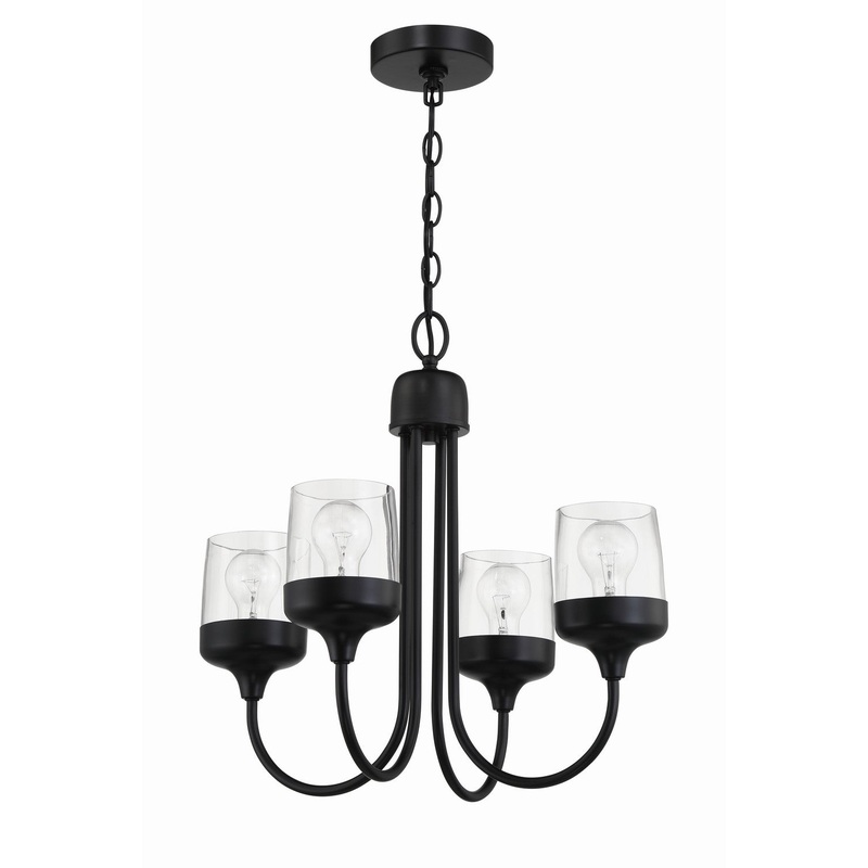 Craftmade 58124-FB Wrenn Four Light Chandelier Flat Black