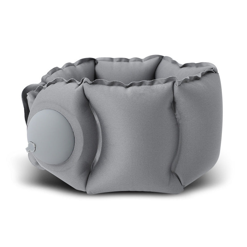 Dark Grey Press-Pump Inflatable Travel Pillow – Ultra-Lightweight Ergonomic 360 Neck Support