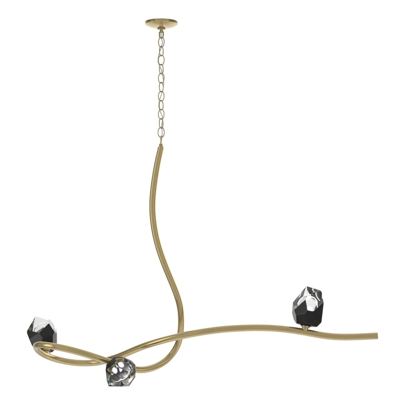 Glacier 3-Light Pendant Modern Brass Black Crystal (BP)