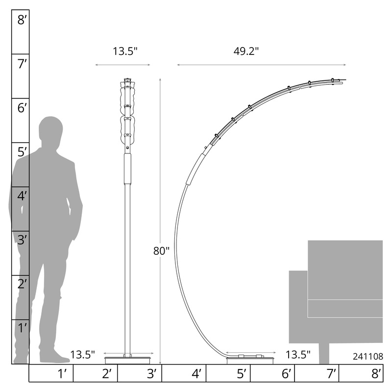 Glissade LED Arc Floor Lamp Ink