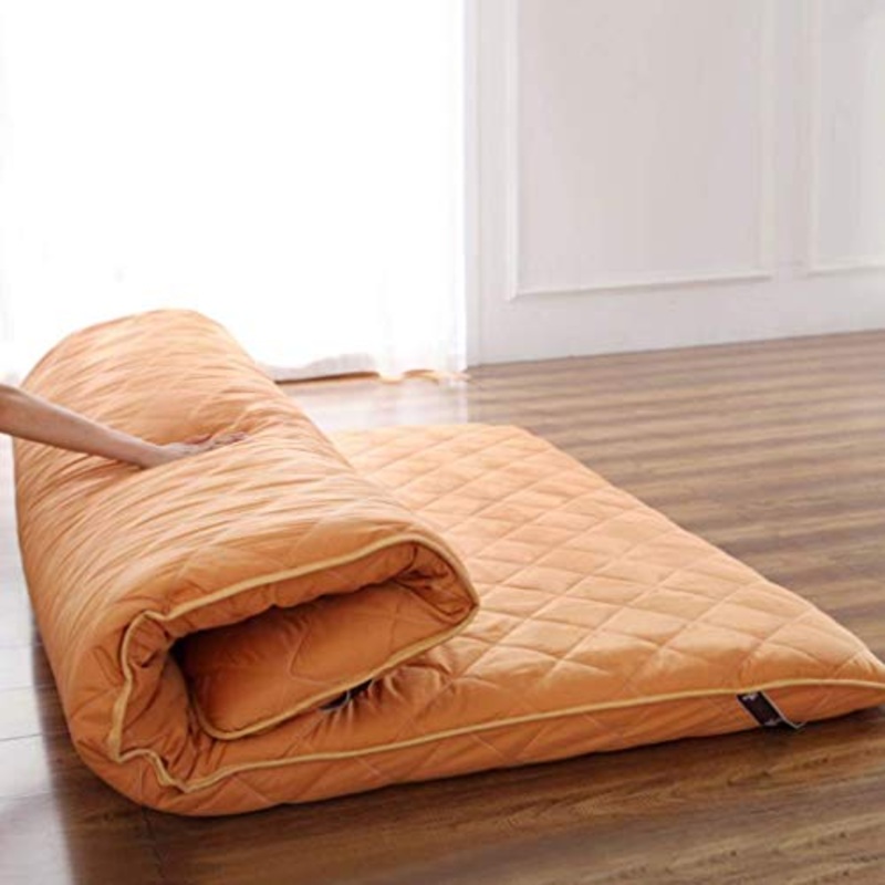 Huan Traspirante Tatami Fold futon Spesso Tatami Materasso, Doppio Giapponese Dormire Pad, Soft futon Piano Materasso di Spessore 10 Centimetri (Colore : Marrone, Size : 90x 200cm)